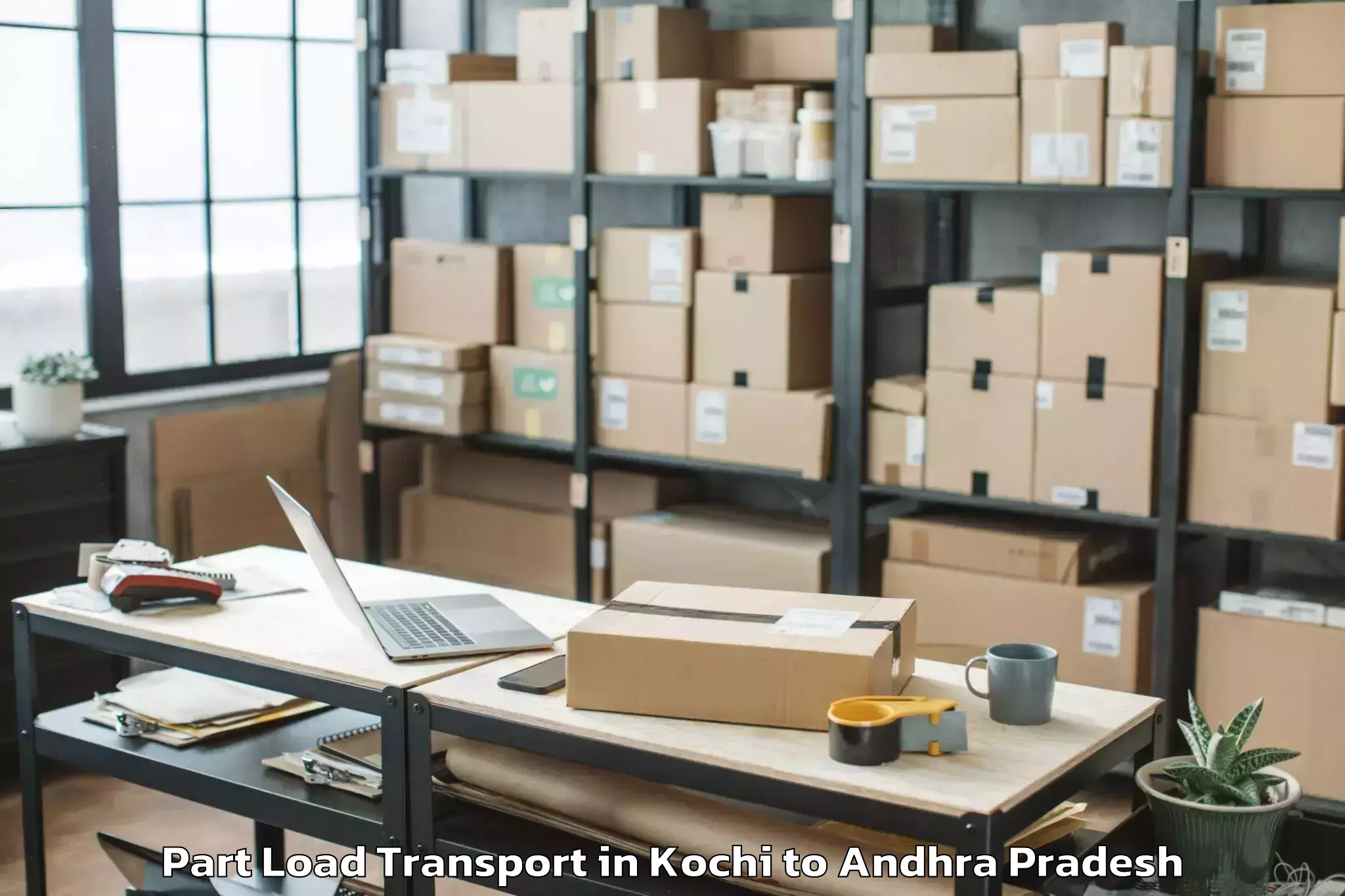 Book Kochi to Tallapudi Part Load Transport